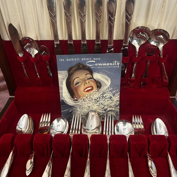 Vintage Oneida Community Morning Star Pattern Flatware Set  Oneida Vintage Silverware Set
